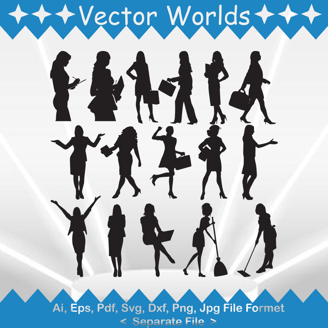 Working Woman SVG Vector Design preview image.