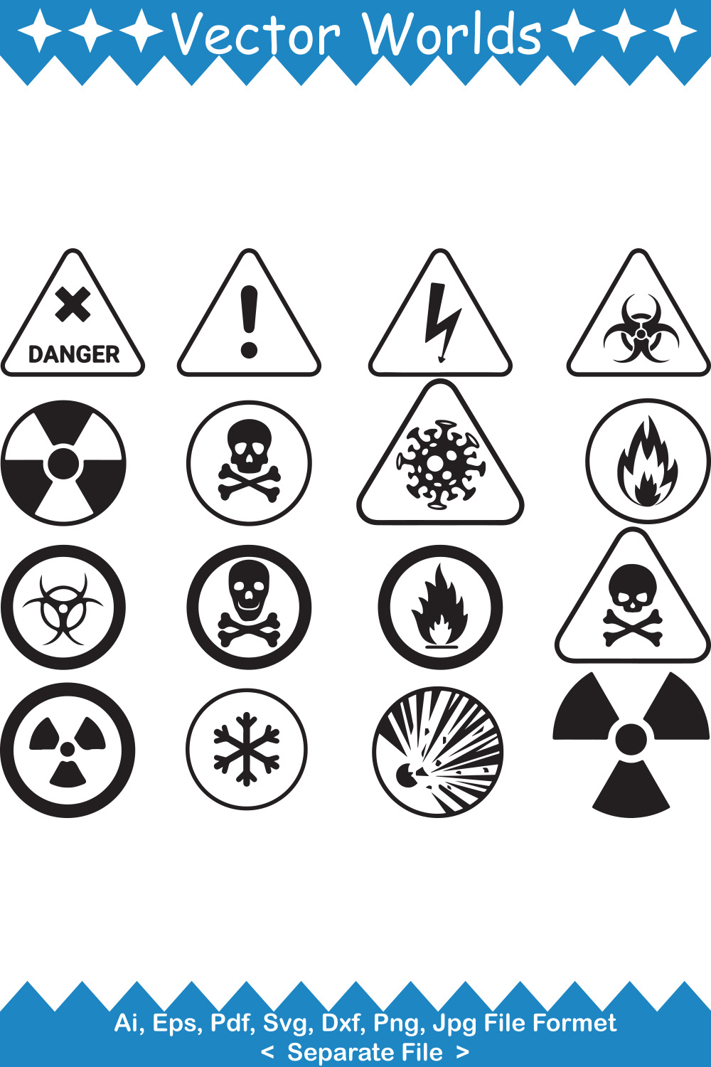 Radiation Symbol SVG Vector Design pinterest preview image.