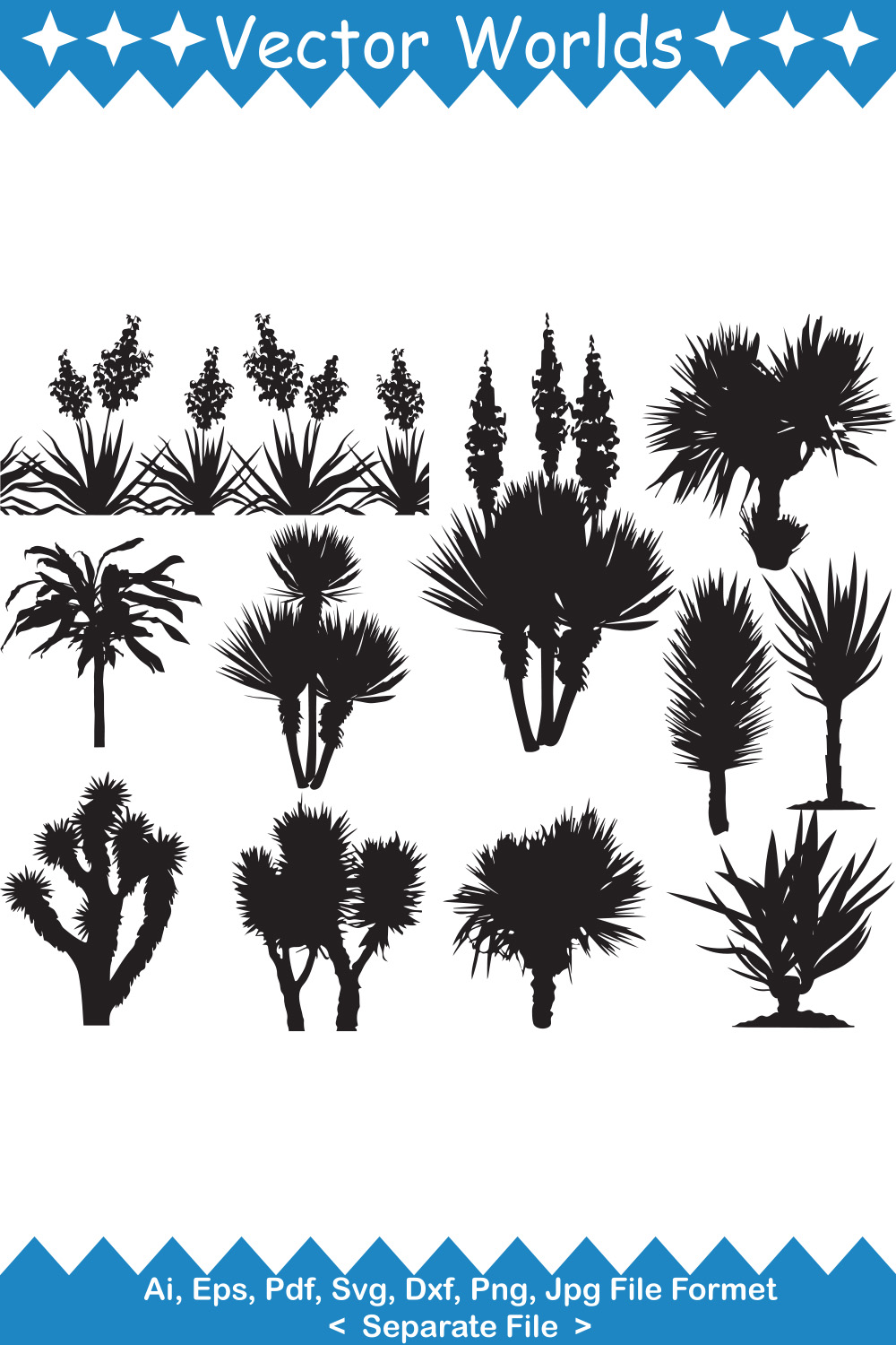 Yucca Garden SVG Vector Design pinterest preview image.