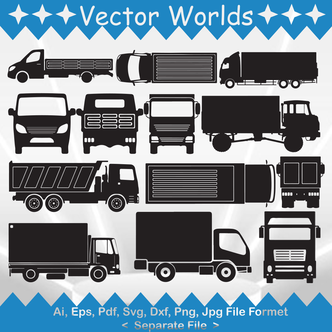 Truck SVG Vector Design preview image.