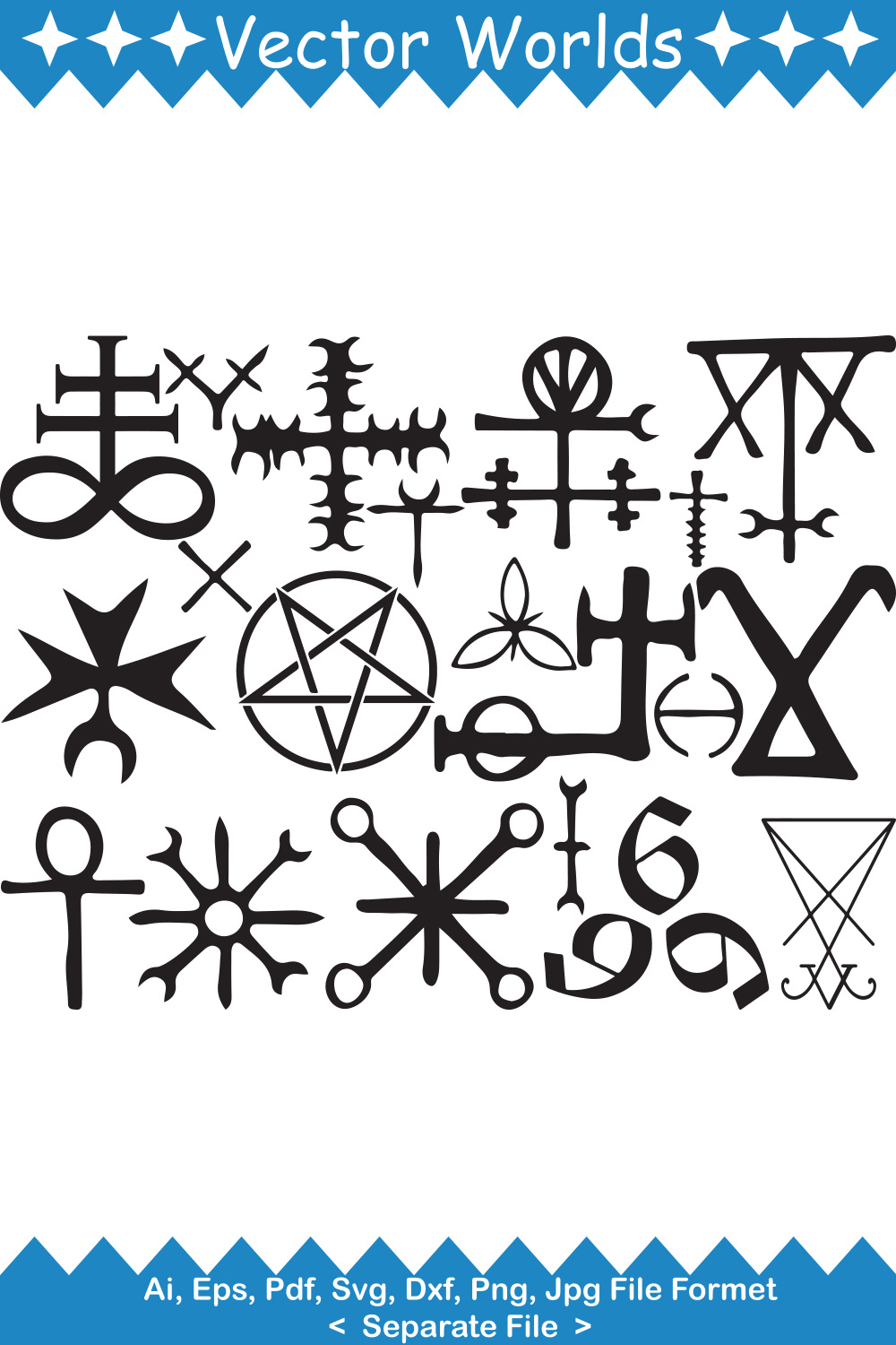 Satanic Signs SVG Vector Design pinterest preview image.