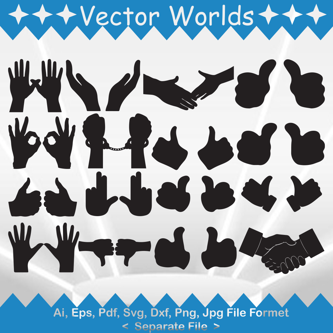 Two Thumbs SVG Vector Design preview image.