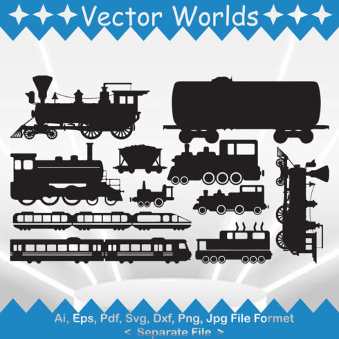 Vintage Train SVG Vector Design cover image.