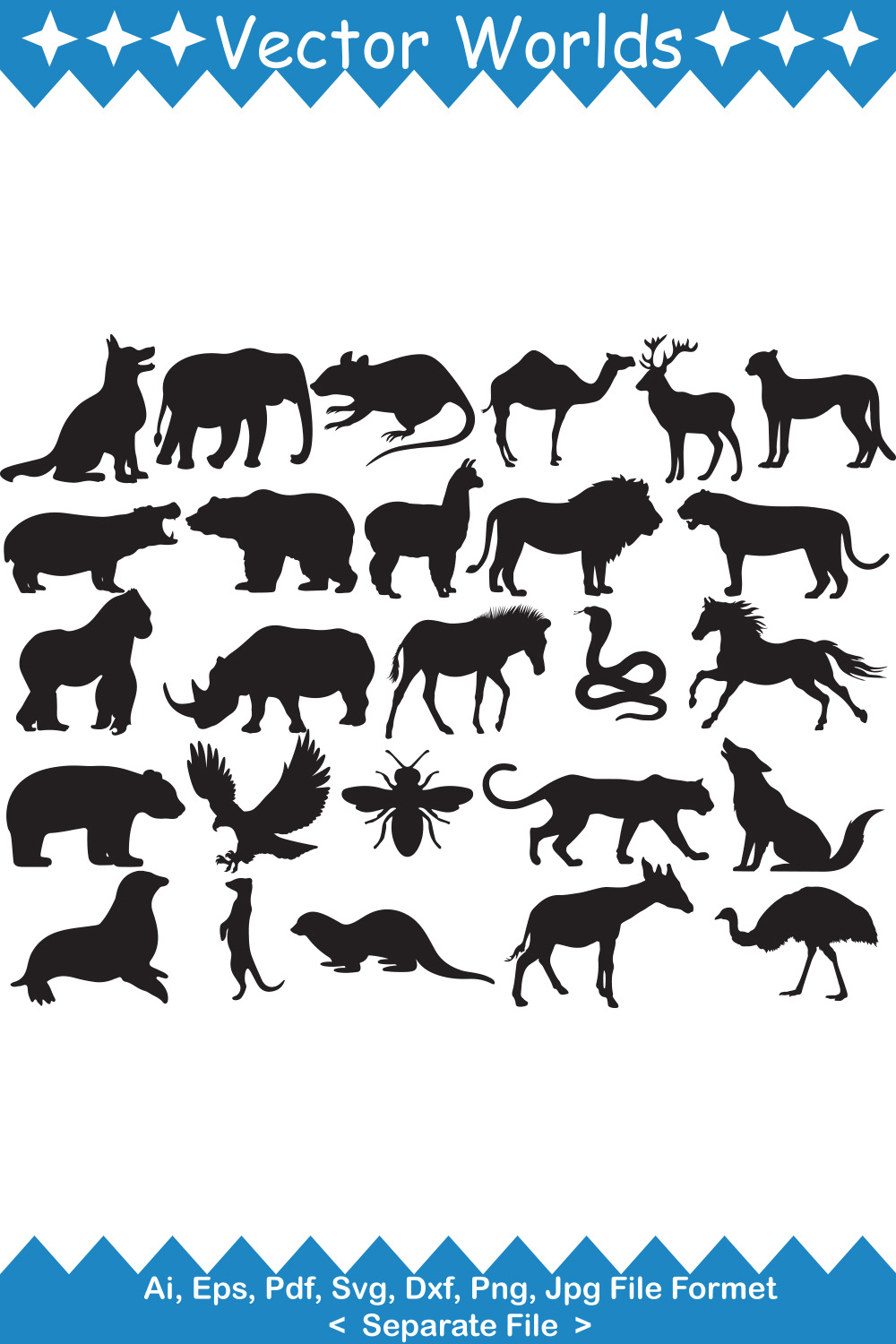 Zoo animal SVG Vector Design pinterest preview image.