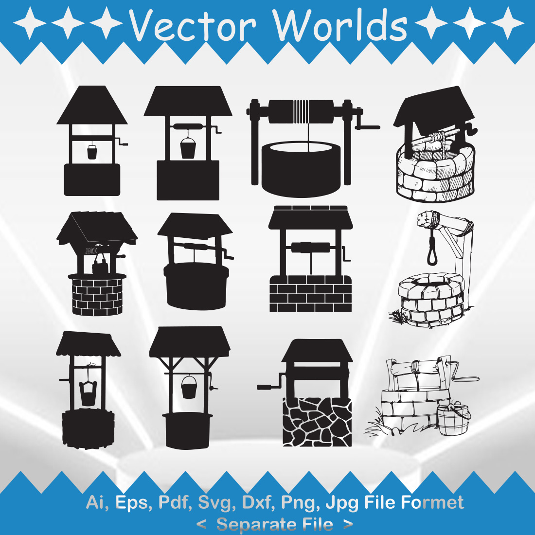 Water Well SVG Vector Design cover image.