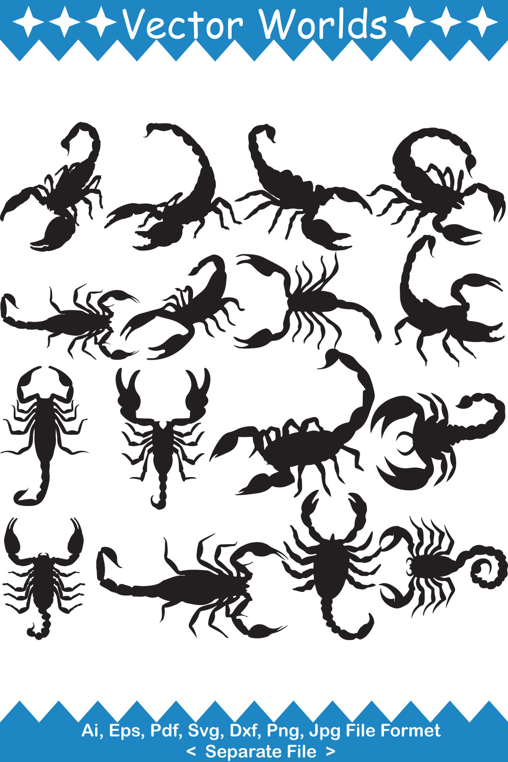 Scorpion SVG Vector Design pinterest preview image.