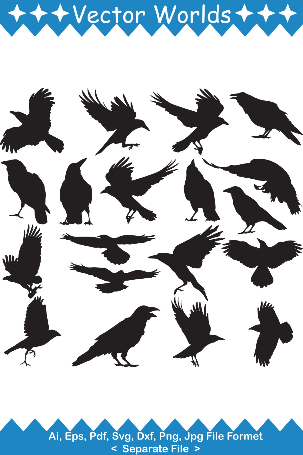 Rook Crow SVG Vector Design pinterest preview image.