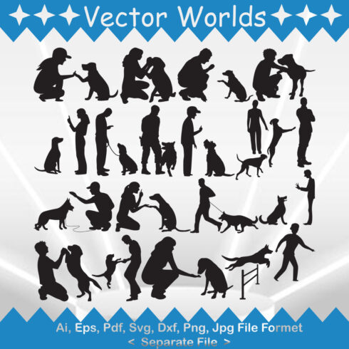 Training A Dog SVG Vector Design cover image.