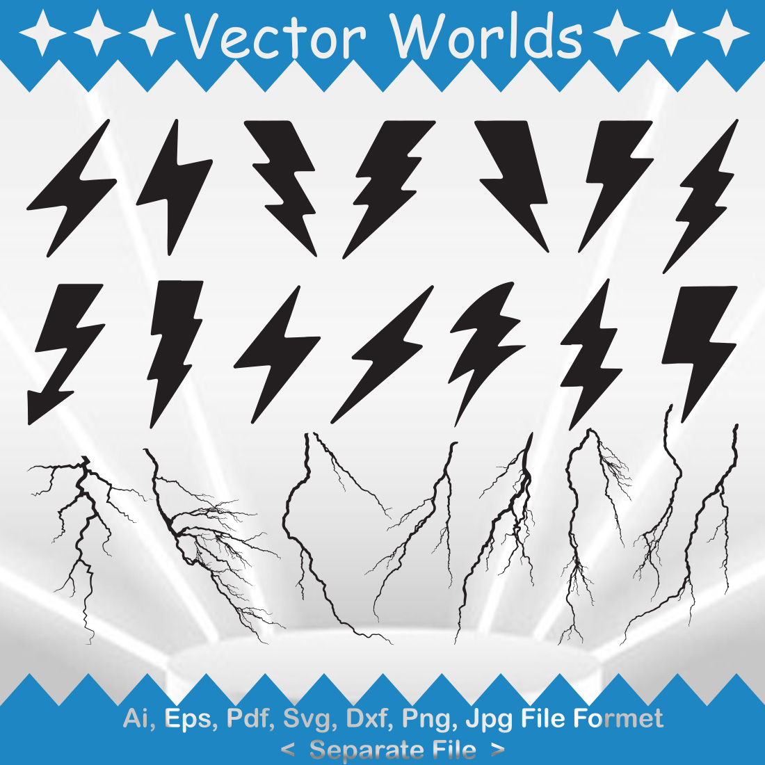 Thunder SVG Vector Design preview image.