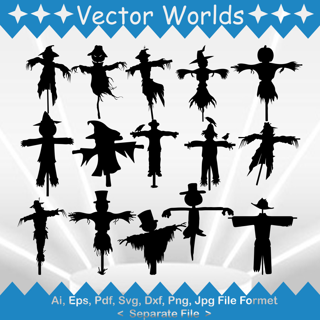 Scarecrow SVG Vector Design preview image.