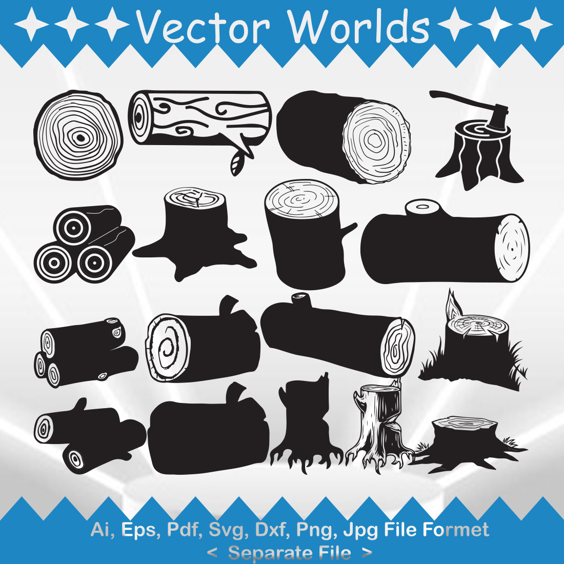 Wood Log SVG Vector Design preview image.