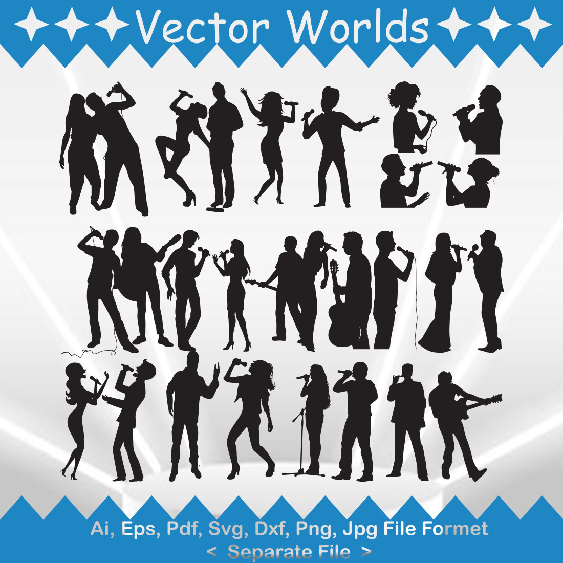 Singer Couple SVG Vector Design preview image.