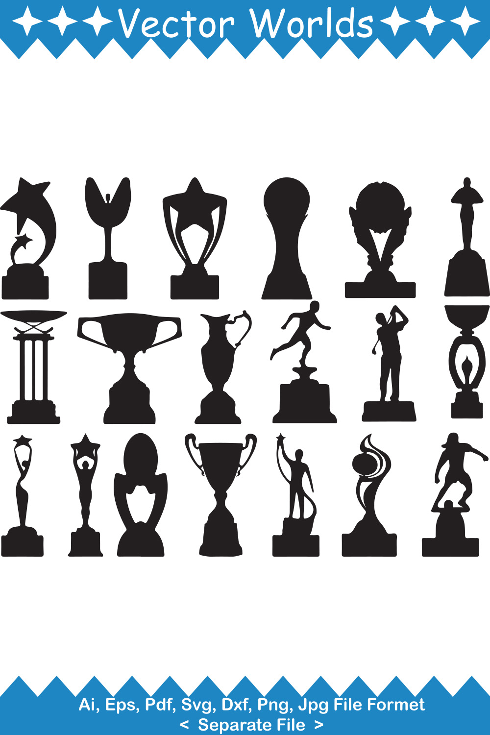 Trophy SVG Vector Design pinterest preview image.