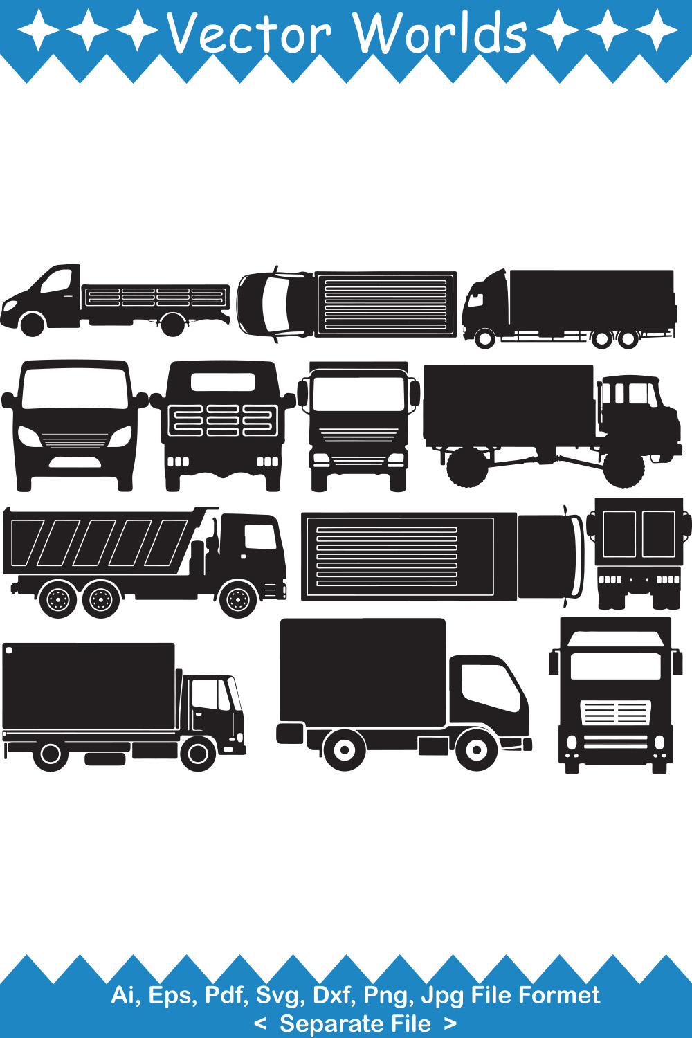 Truck SVG Vector Design pinterest preview image.