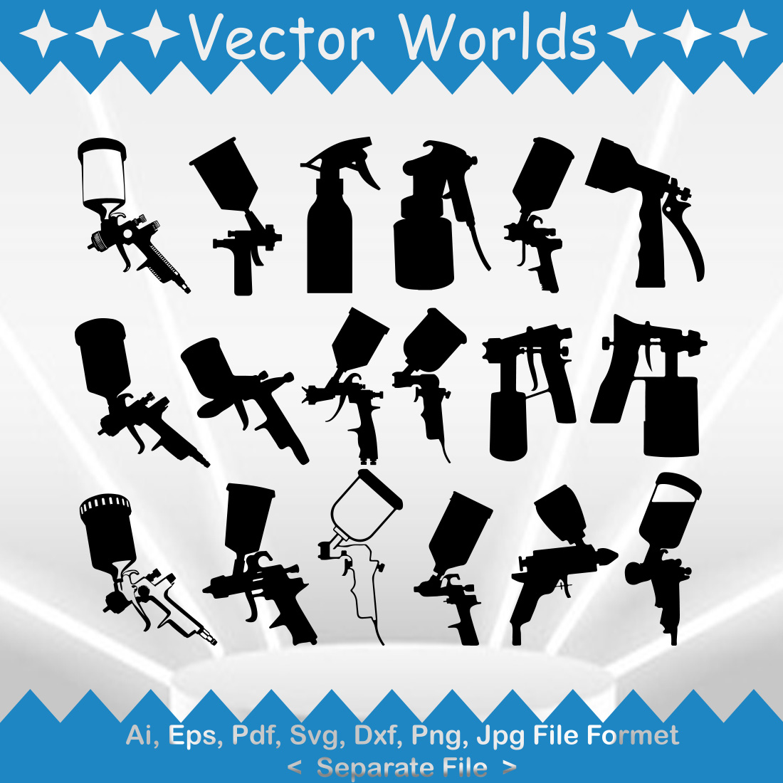 Spray Gun SVG Vector Design preview image.