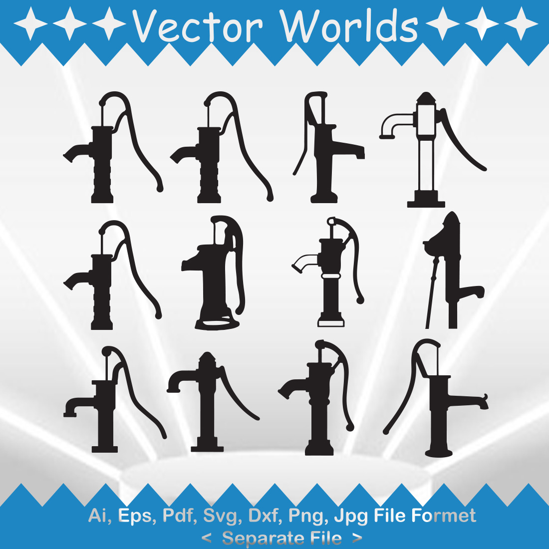 Water Pump SVG Vector Design preview image.