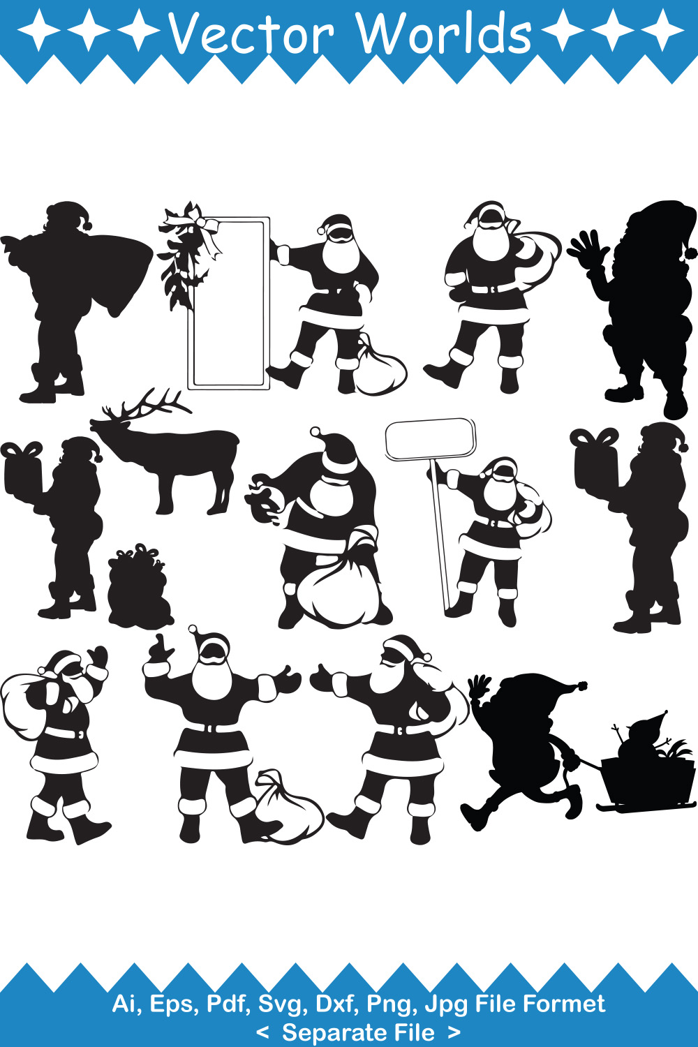 Santa Claus SVG Vector Design pinterest preview image.