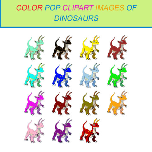 15 COLOR POP CLIPART IMAGES OF DINOSAURS cover image.