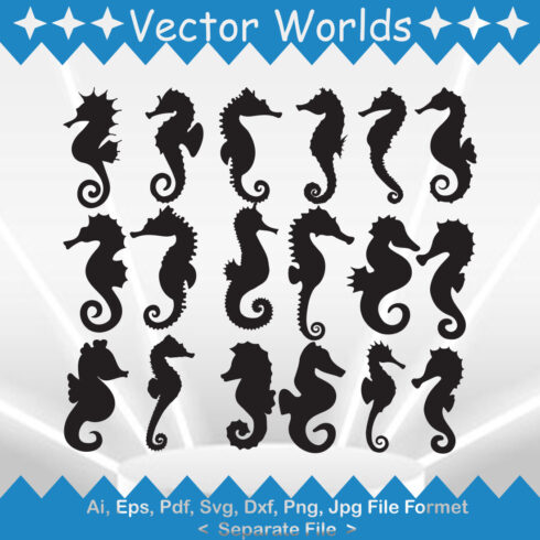 Seahorse SVG Vector Design cover image.