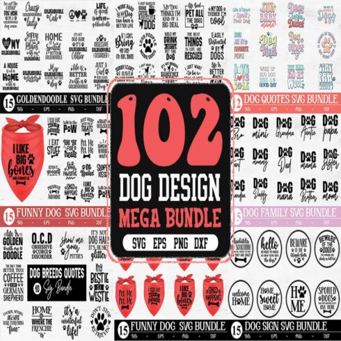 Mega Dog SVG Bundle 102 file cover image.