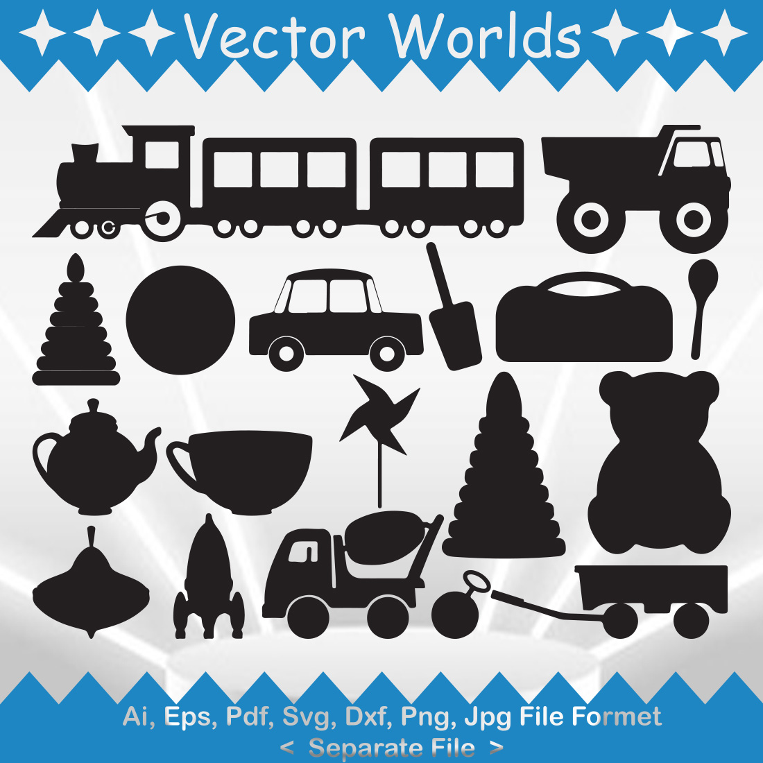 Toys SVG Vector Design cover image.