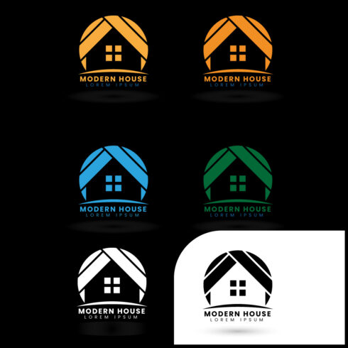 Modern house logo template cover image.