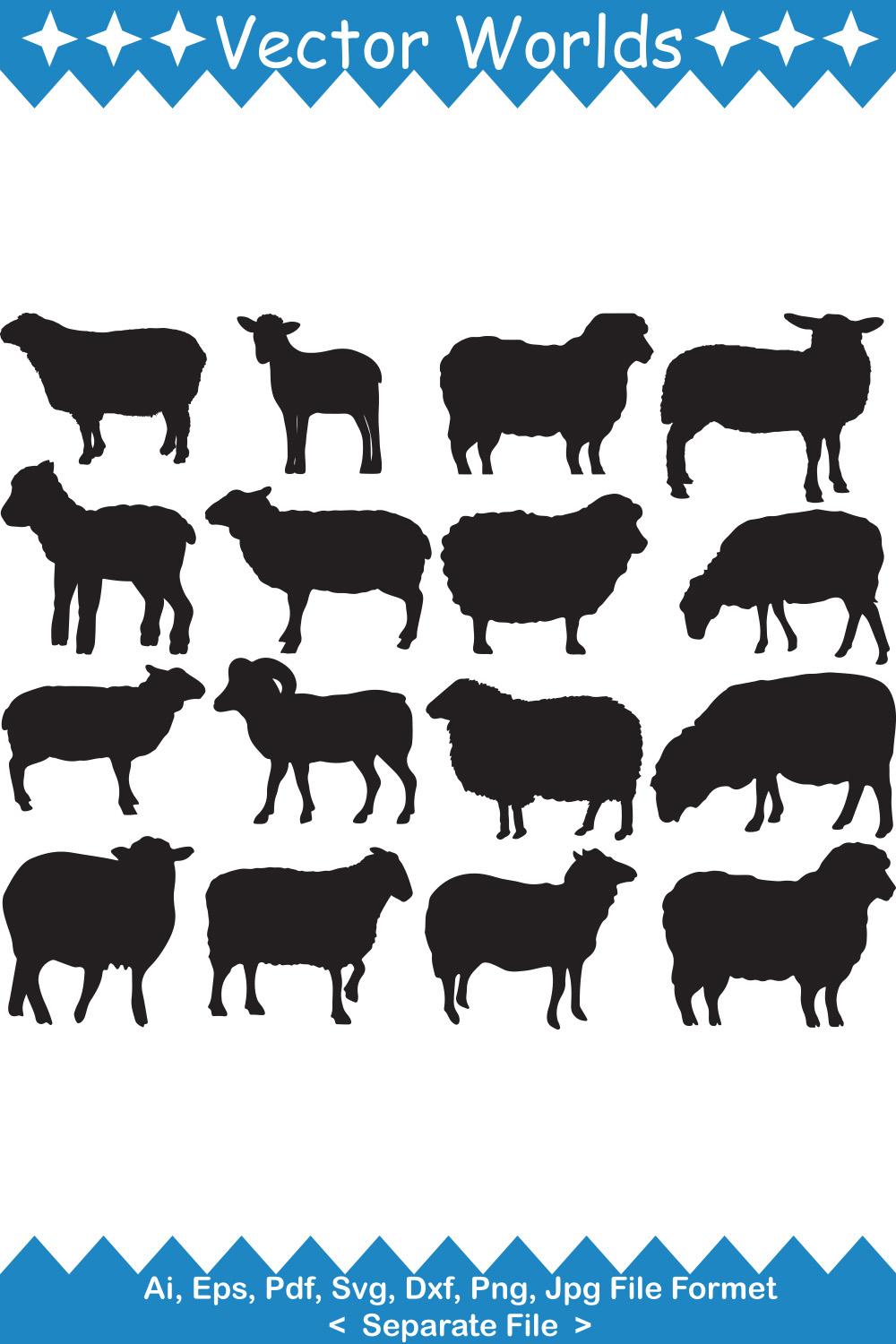 Sheep SVG Vector Design pinterest preview image.