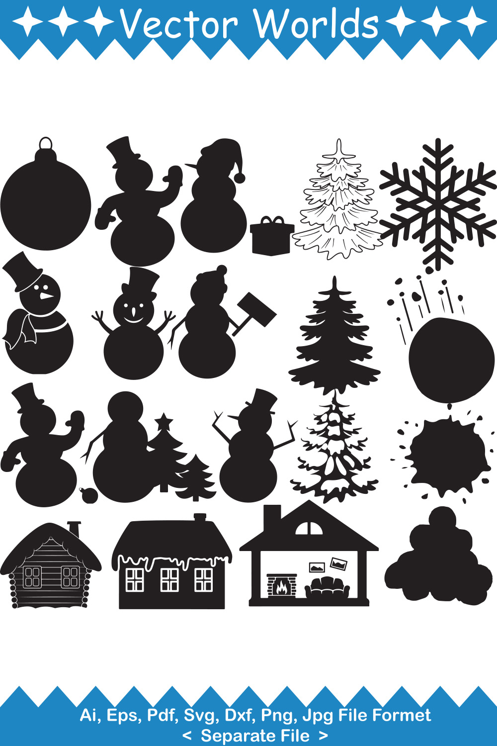 Snow SVG Vector Design pinterest preview image.