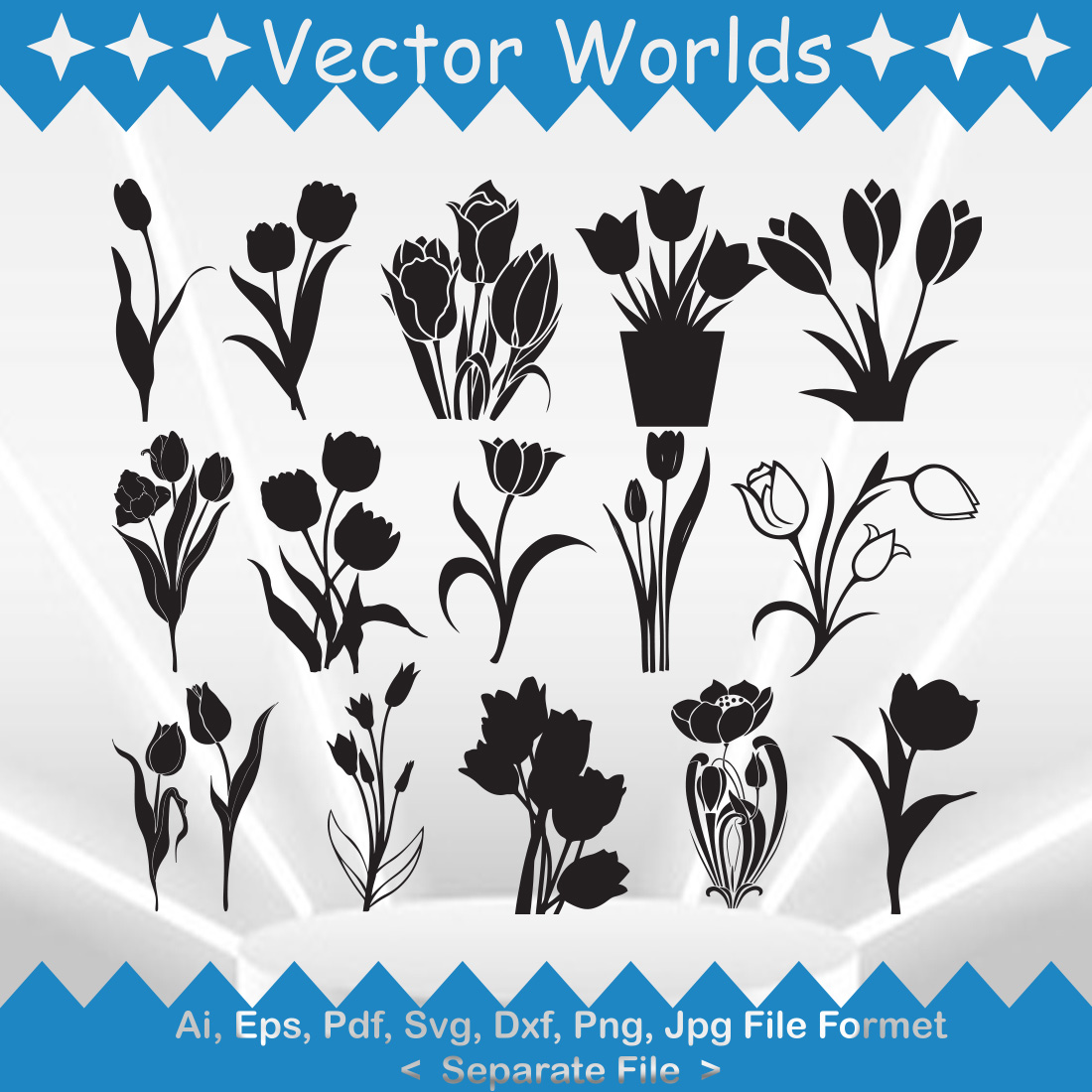 Tulip Flower SVG Vector Design cover image.