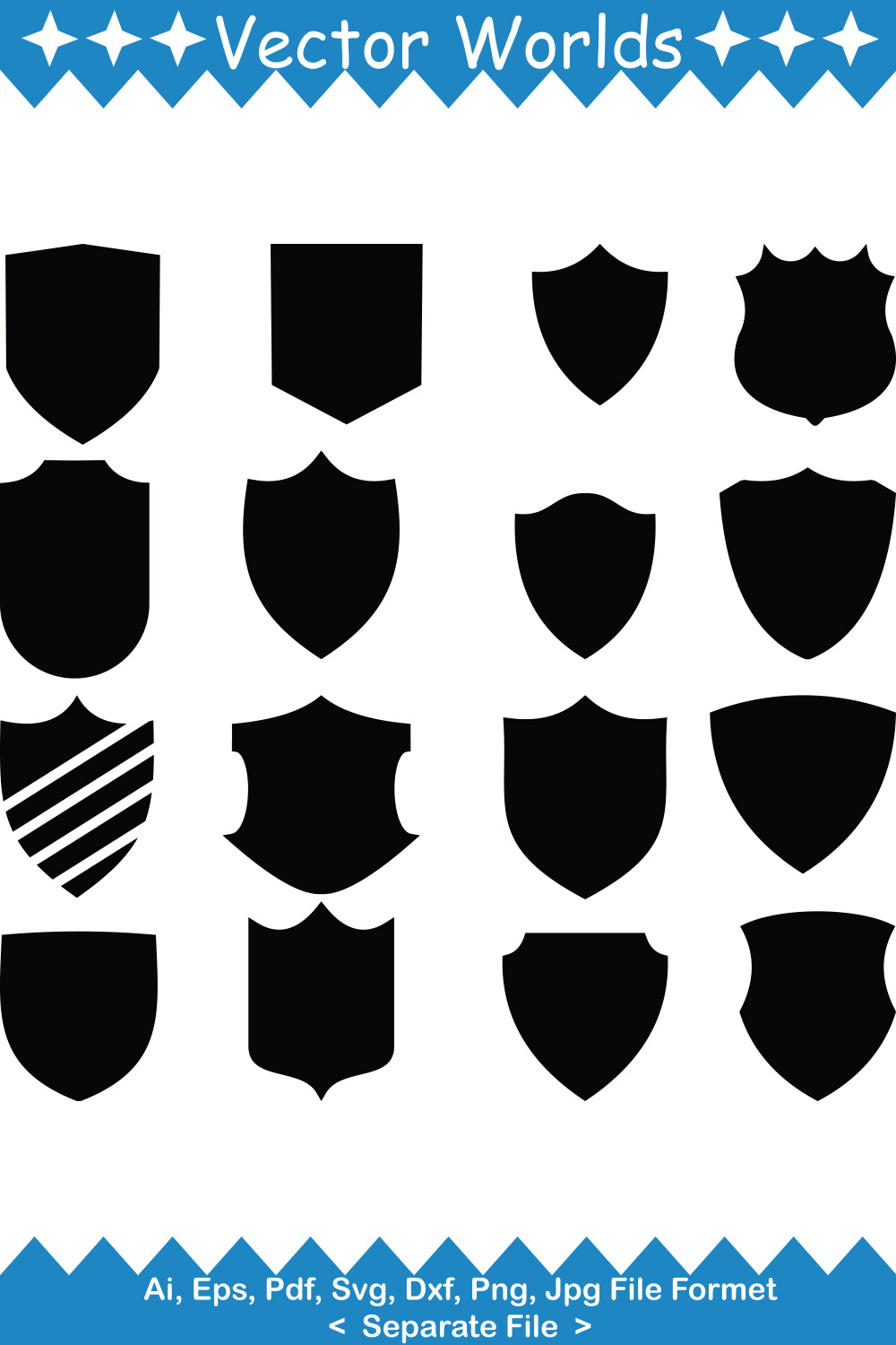 Shield SVG Vector Design pinterest preview image.