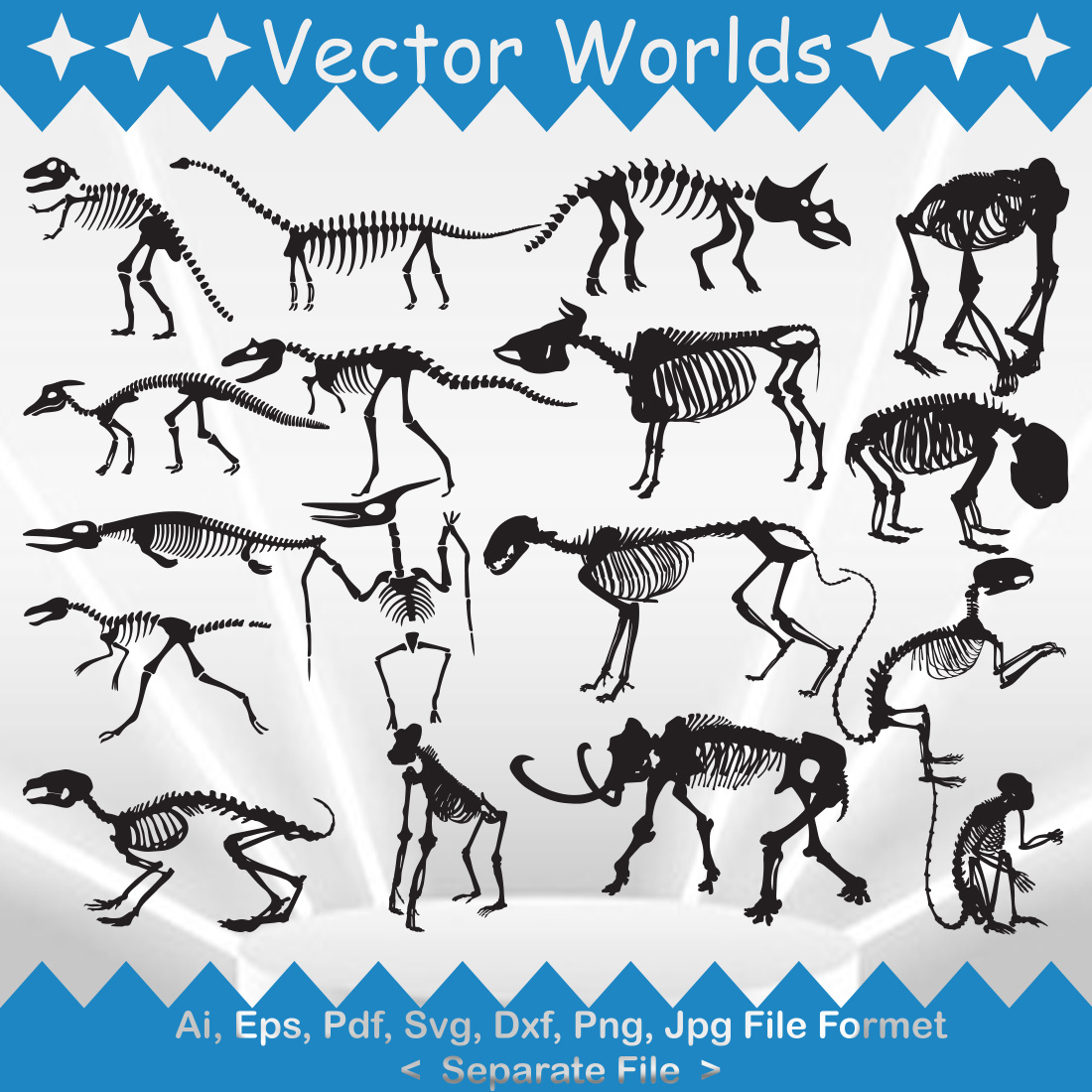 Skeleton Animal SVG Vector Design cover image.