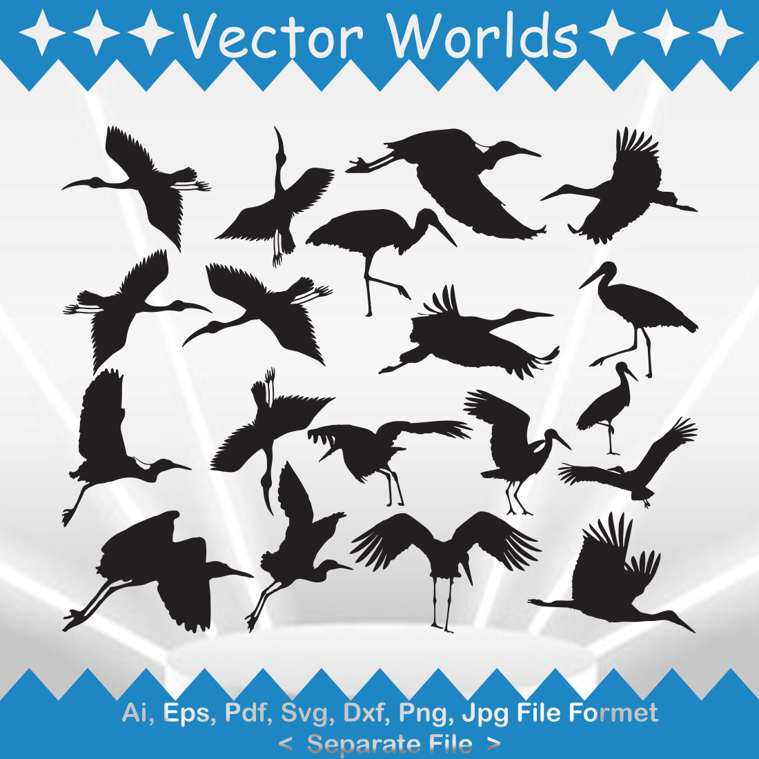 Stork SVG Vector Design preview image.