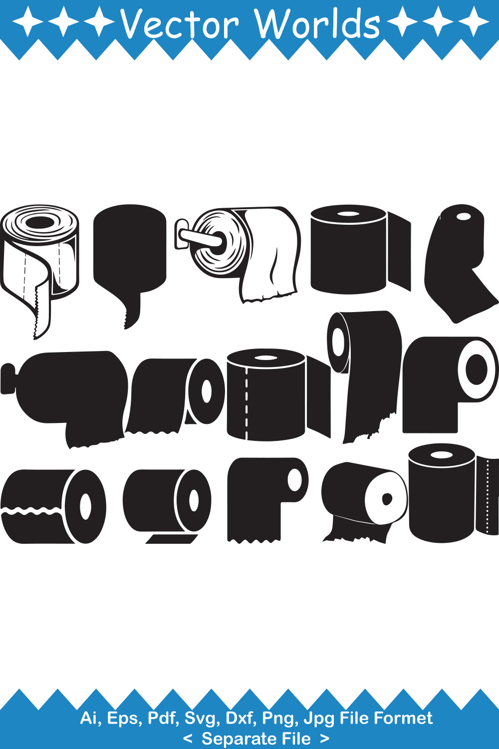 Toilet Paper SVG Vector Design pinterest preview image.