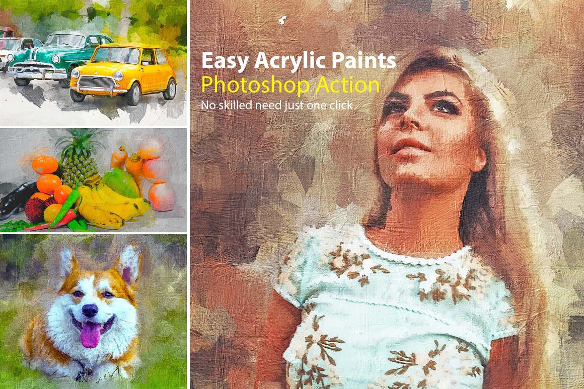 easy acrylic paints photoshop action 353