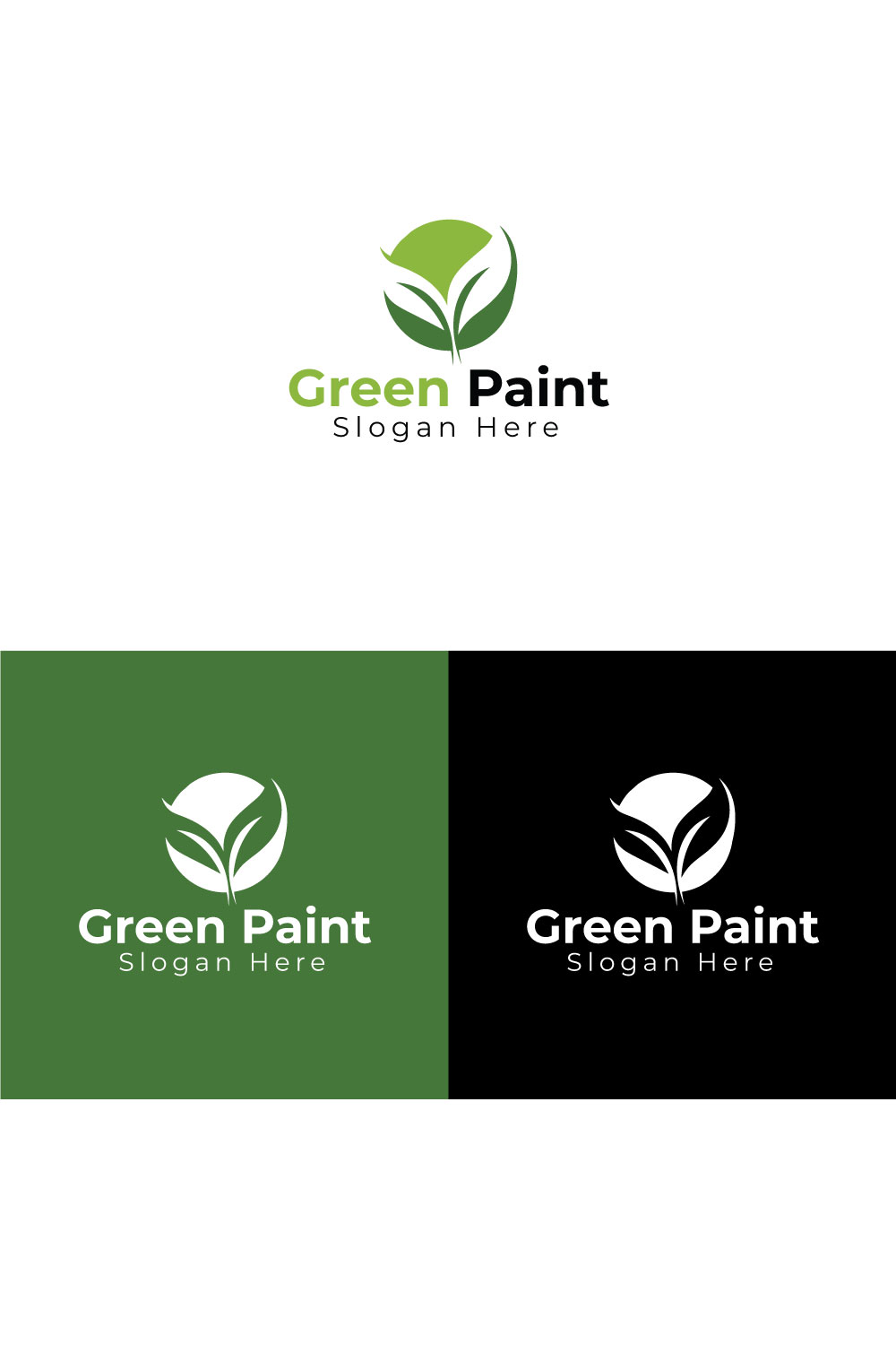 Green Plant - Natural Logo design pinterest preview image.