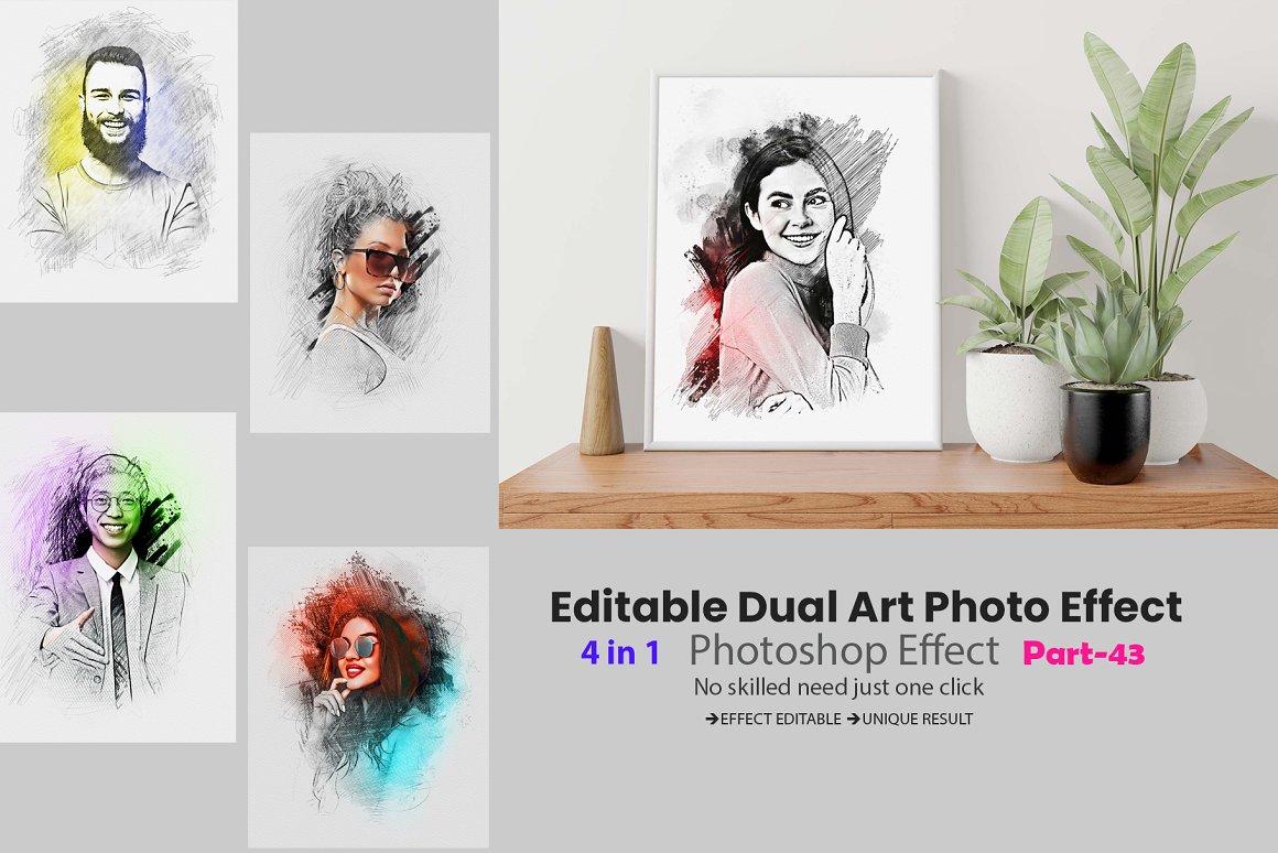 editable dual art photo effect 985