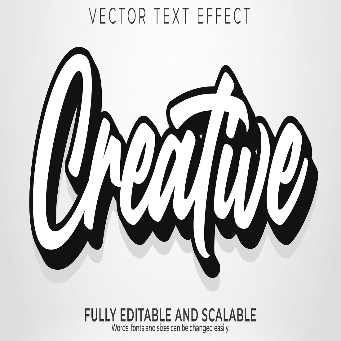 Editable text effect modern 3d creative minimal font style preview image.