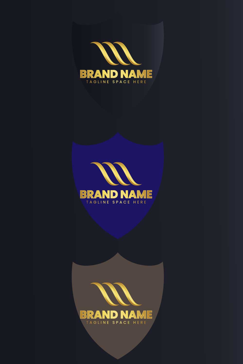 Luxury Letter M Gold Monogram Logo Template-Brand Identity pinterest preview image.