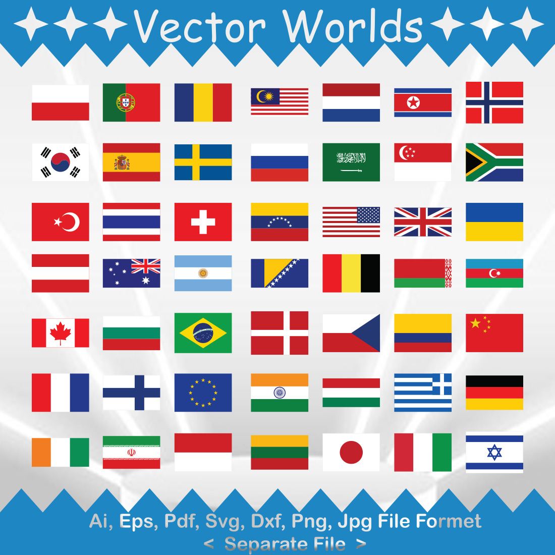 World Flag SVG Vector Design preview image.