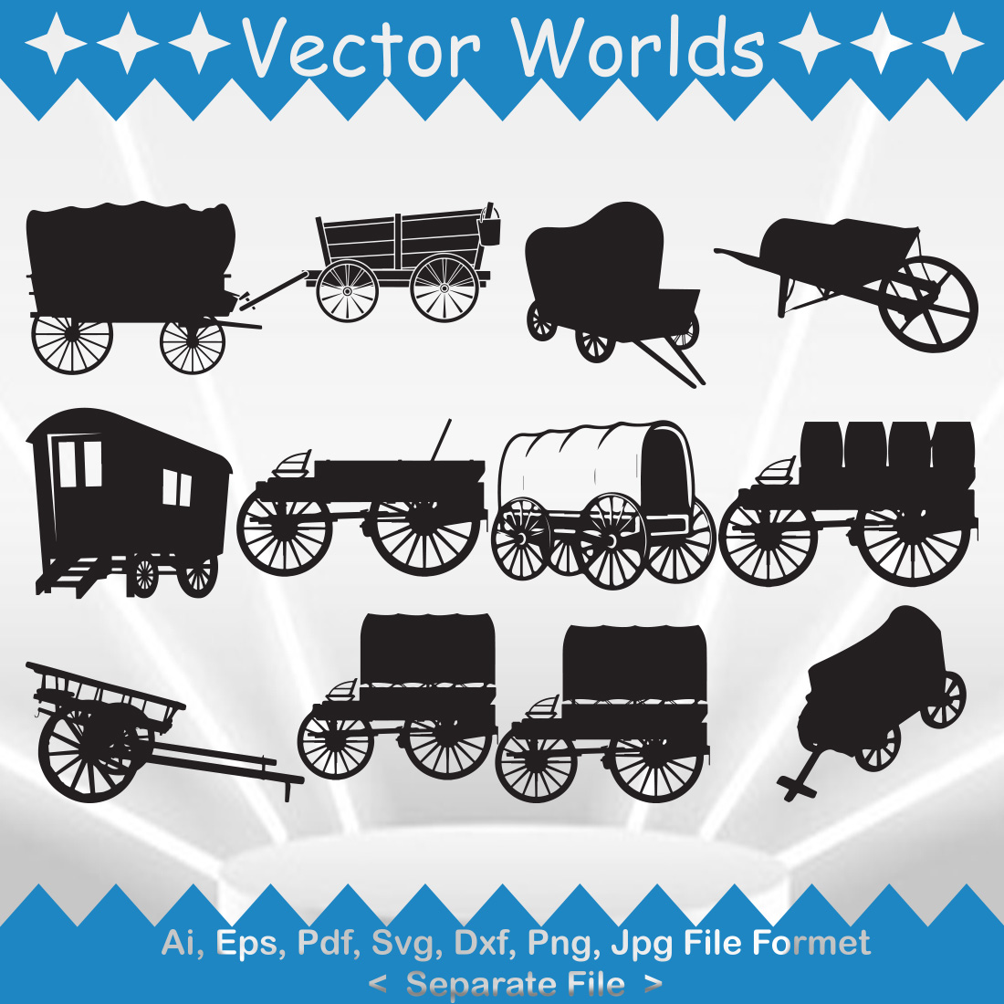 Wagon SVG Vector Design preview image.