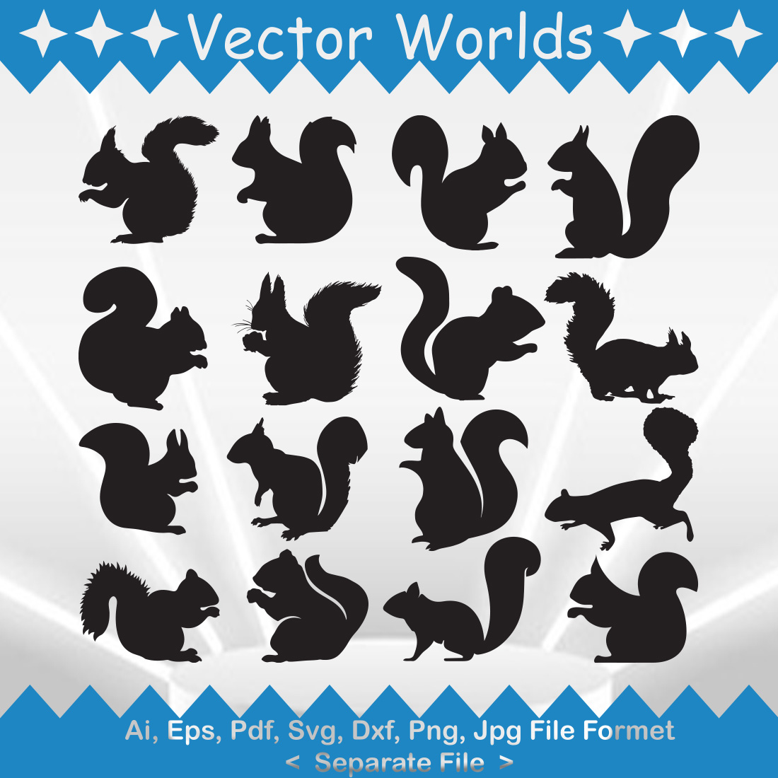 Squirrel SVG Vector Design preview image.