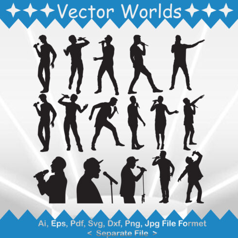 Singer Man SVG Vector Design cover image.