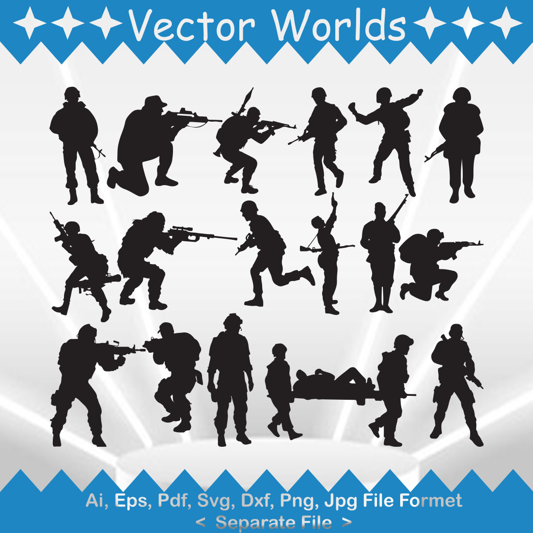 Soldiers SVG Vector Design preview image.