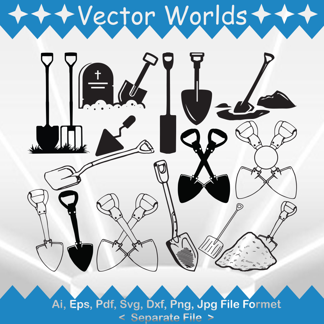 Shovel SVG Vector Design preview image.