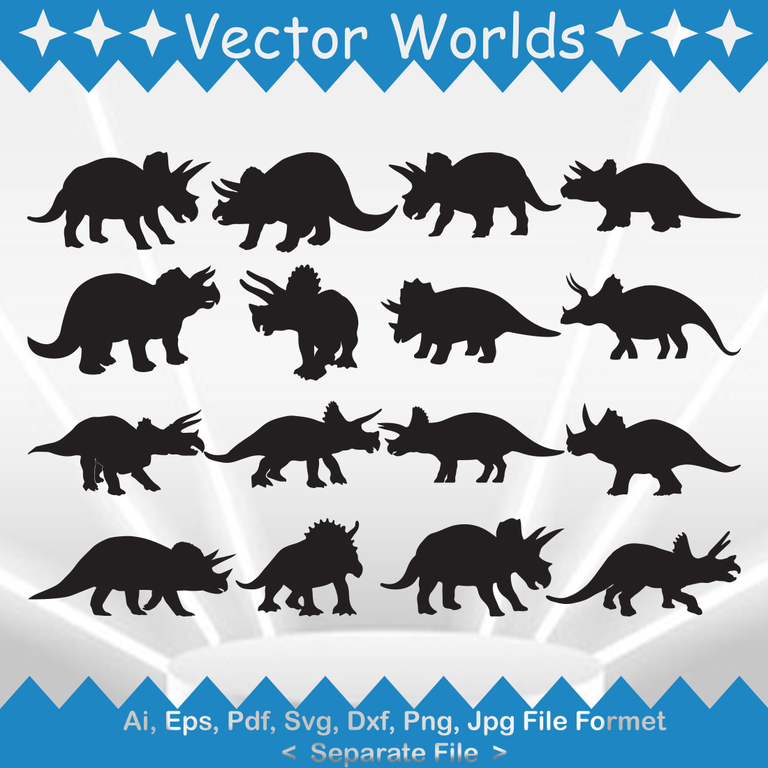 Triceratops SVG Vector Design preview image.