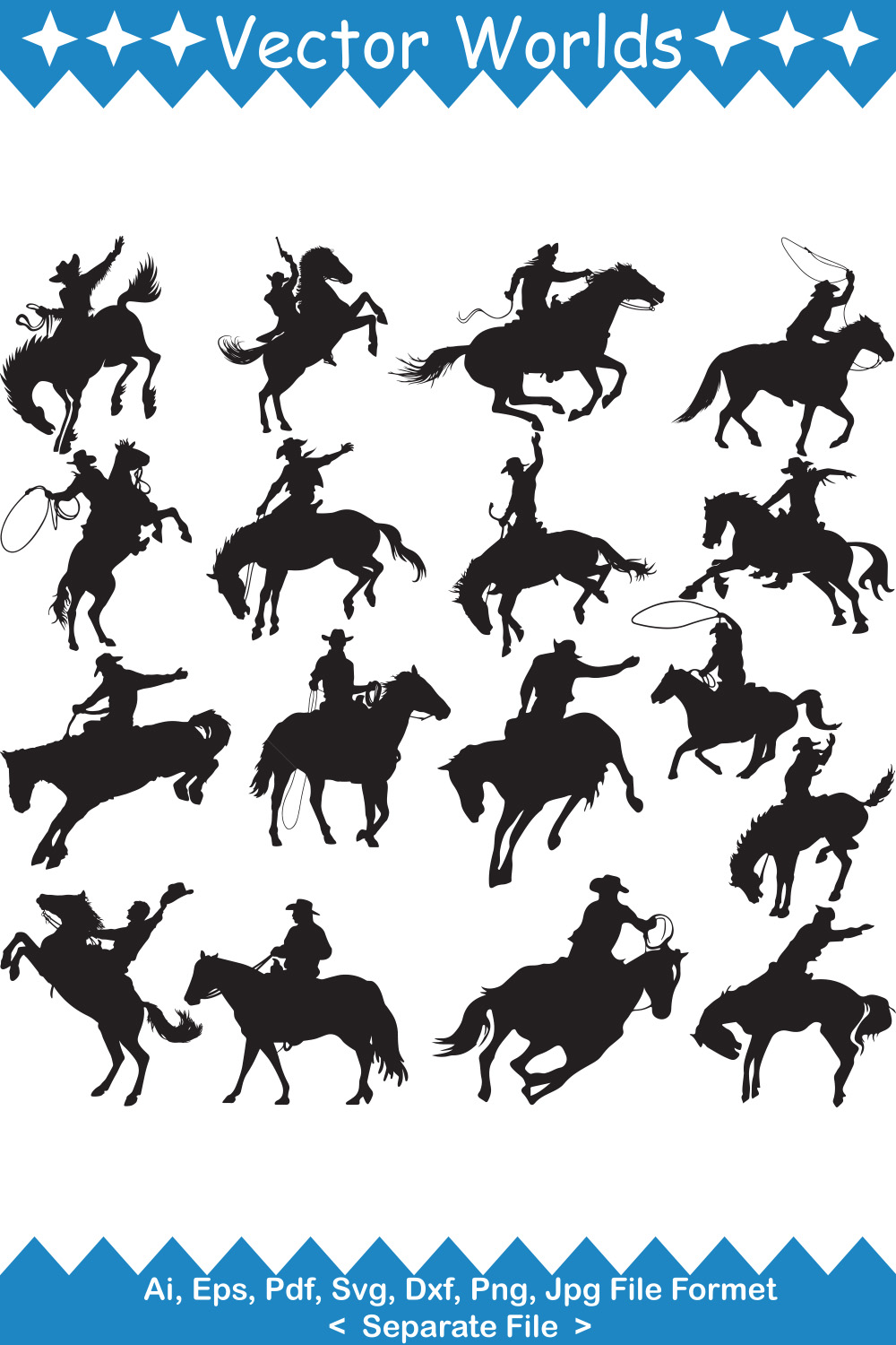 Rodeo SVG Vector Design pinterest preview image.