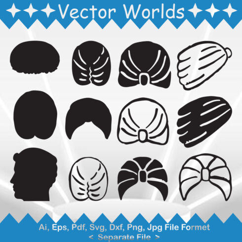 Turban Or Shower Cap SVG Vector Design cover image.