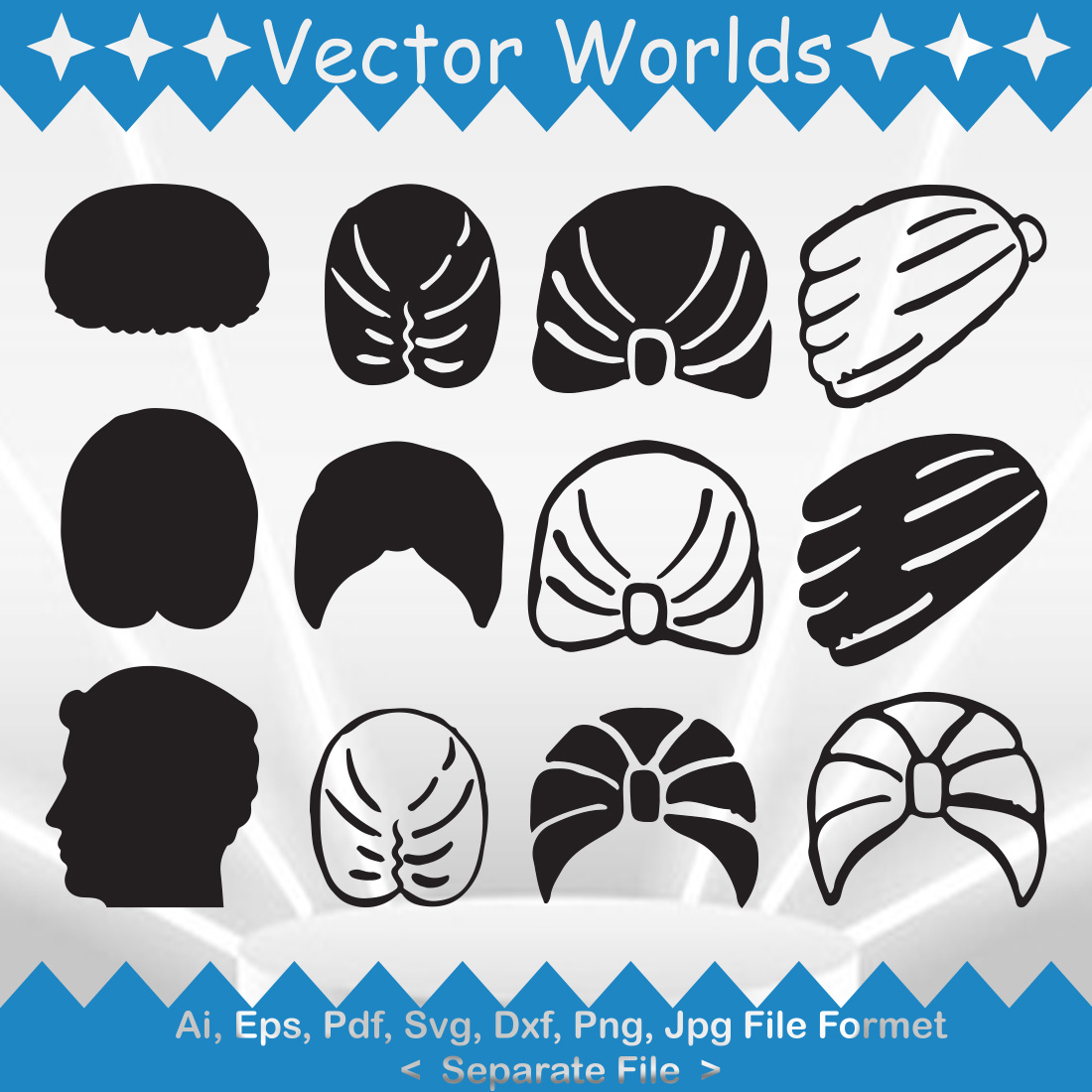 Turban Or Shower Cap SVG Vector Design preview image.