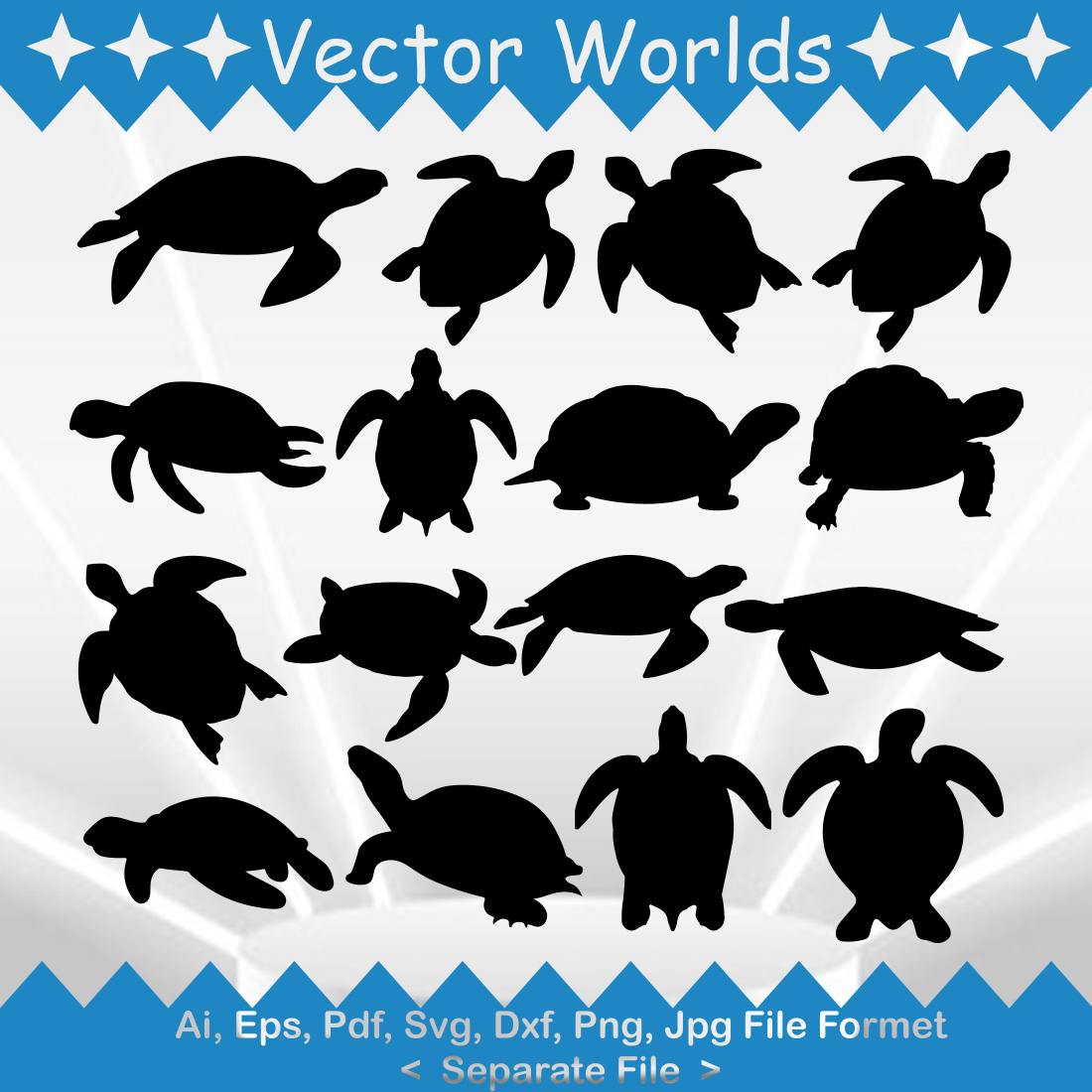 Turtle SVG Vector Design preview image.