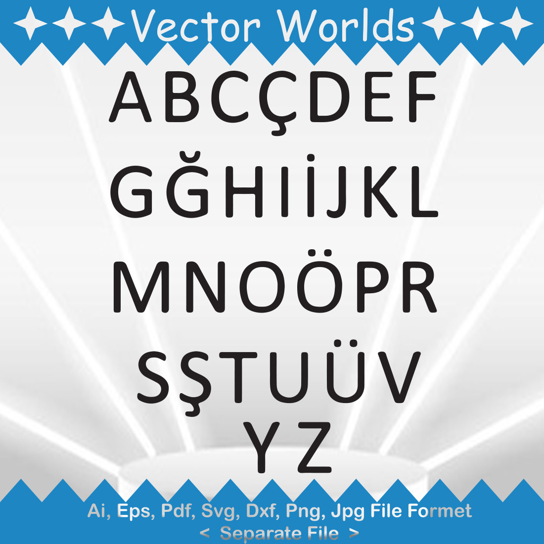 Turkish Letters SVG Vector Design preview image.